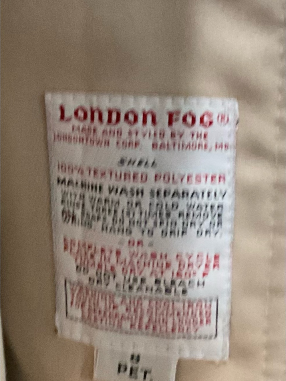 London Fog Neutral Beige Long Trench Coat with Belt - Picture 3 of 7